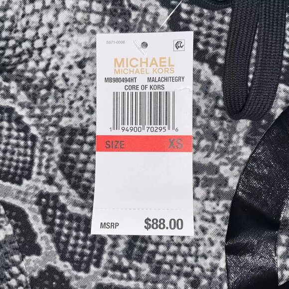 Michael Kors Womens XS Hooded Python Snake Print Mini Dress Black Gray NWT - Picture 6 of 8